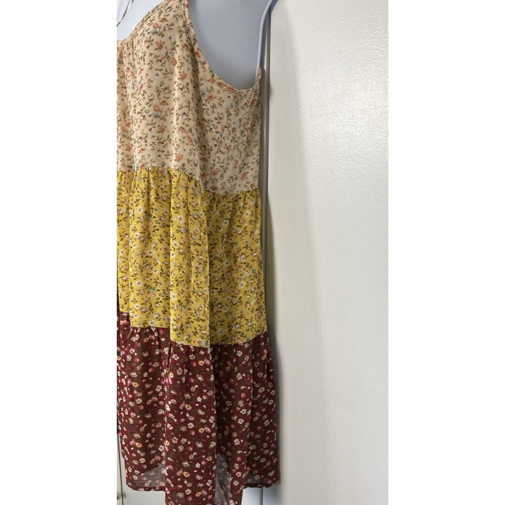 Staccato Josie Tiered Floral Print Multi Color Boho Dress Size Small - Picture 8 of 9